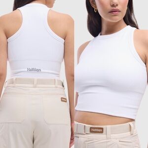 NWT HALFDAYS  sunn seamless tank in white XL